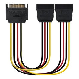 Nanocable Cable Adaptador de Alimentación SATA Macho a 2x Hembra, 30 cm